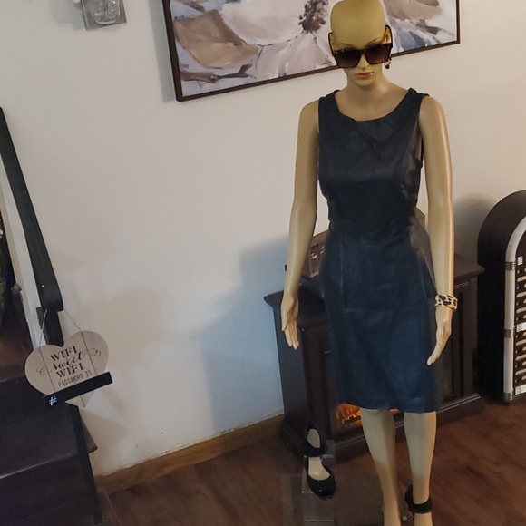 Worthington Black Faux Leather Peplum Blouse M - Picture 5 of 15